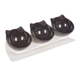 Maxbell Raised Cat Bowls Durable Cat Food and Water Bowl for Indoor Cats Puppy Black