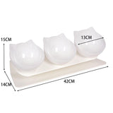 Maxbell Raised Cat Bowls Durable Cat Food and Water Bowl for Indoor Cats Puppy White