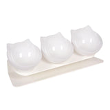 Maxbell Raised Cat Bowls Durable Cat Food and Water Bowl for Indoor Cats Puppy White