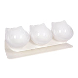 Maxbell Raised Cat Bowls Durable Cat Food and Water Bowl for Indoor Cats Puppy White