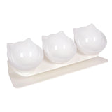 Maxbell Raised Cat Bowls Durable Cat Food and Water Bowl for Indoor Cats Puppy White