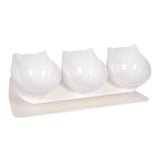 Maxbell Raised Cat Bowls Durable Cat Food and Water Bowl for Indoor Cats Puppy White