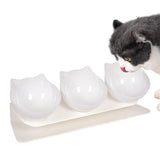 Maxbell Raised Cat Bowls Durable Cat Food and Water Bowl for Indoor Cats Puppy White