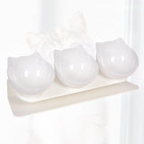 Maxbell Raised Cat Bowls Durable Cat Food and Water Bowl for Indoor Cats Puppy White