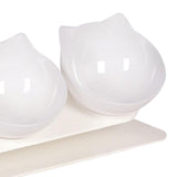 Maxbell Raised Cat Bowls Durable Cat Food and Water Bowl for Indoor Cats Puppy White