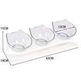 Maxbell Raised Cat Bowls Durable Cat Food and Water Bowl for Indoor Cats Puppy Clear