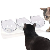Maxbell Raised Cat Bowls Durable Cat Food and Water Bowl for Indoor Cats Puppy Clear