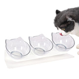 Maxbell Raised Cat Bowls Durable Cat Food and Water Bowl for Indoor Cats Puppy Clear