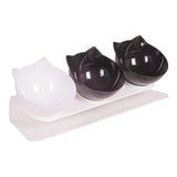 Maxbell Raised Cat Bowls Durable Cat Food and Water Bowl for Indoor Cats Puppy 2 Black White
