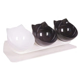 Maxbell Raised Cat Bowls Durable Cat Food and Water Bowl for Indoor Cats Puppy 2 Black White