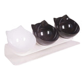 Maxbell Raised Cat Bowls Durable Cat Food and Water Bowl for Indoor Cats Puppy 2 Black White