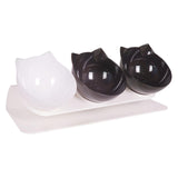 Maxbell Raised Cat Bowls Durable Cat Food and Water Bowl for Indoor Cats Puppy 2 Black White