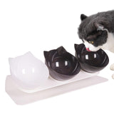 Maxbell Raised Cat Bowls Durable Cat Food and Water Bowl for Indoor Cats Puppy 2 Black White