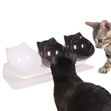 Maxbell Raised Cat Bowls Durable Cat Food and Water Bowl for Indoor Cats Puppy 2 Black White
