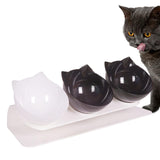 Maxbell Raised Cat Bowls Durable Cat Food and Water Bowl for Indoor Cats Puppy 2 Black White