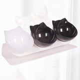 Maxbell Raised Cat Bowls Durable Cat Food and Water Bowl for Indoor Cats Puppy 2 Black White