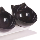 Maxbell Raised Cat Bowls Durable Cat Food and Water Bowl for Indoor Cats Puppy 2 Black White