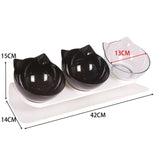 Maxbell Raised Cat Bowls Durable Cat Food and Water Bowl for Indoor Cats Puppy 2 Black Clear