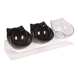 Maxbell Raised Cat Bowls Durable Cat Food and Water Bowl for Indoor Cats Puppy 2 Black Clear