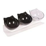 Maxbell Raised Cat Bowls Durable Cat Food and Water Bowl for Indoor Cats Puppy 2 Black Clear