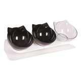 Maxbell Raised Cat Bowls Durable Cat Food and Water Bowl for Indoor Cats Puppy 2 Black Clear