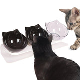Maxbell Raised Cat Bowls Durable Cat Food and Water Bowl for Indoor Cats Puppy 2 Black Clear