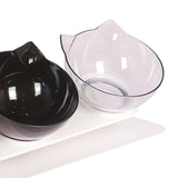 Maxbell Raised Cat Bowls Durable Cat Food and Water Bowl for Indoor Cats Puppy 2 Black Clear