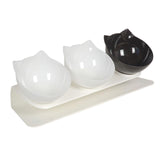 Maxbell Raised Cat Bowls Durable Cat Food and Water Bowl for Indoor Cats Puppy 2 White Black