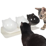 Maxbell Raised Cat Bowls Durable Cat Food and Water Bowl for Indoor Cats Puppy 2 White Black
