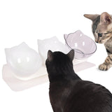 Maxbell Raised Cat Bowls Durable Cat Food and Water Bowl for Indoor Cats Puppy 2 White Clear