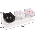 Maxbell Raised Cat Bowls Durable Cat Food and Water Bowl for Indoor Cats Puppy Clear Clear Black