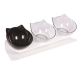 Maxbell Raised Cat Bowls Durable Cat Food and Water Bowl for Indoor Cats Puppy Clear Clear Black