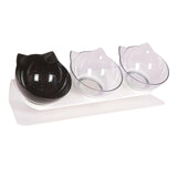Maxbell Raised Cat Bowls Durable Cat Food and Water Bowl for Indoor Cats Puppy Clear Clear Black