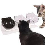 Maxbell Raised Cat Bowls Durable Cat Food and Water Bowl for Indoor Cats Puppy Clear Clear Black