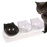 Maxbell Raised Cat Bowls Durable Cat Food and Water Bowl for Indoor Cats Puppy Clear Clear Black