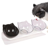 Maxbell Raised Cat Bowls Durable Cat Food and Water Bowl for Indoor Cats Puppy Clear Clear Black