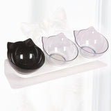 Maxbell Raised Cat Bowls Durable Cat Food and Water Bowl for Indoor Cats Puppy Clear Clear Black