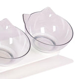 Maxbell Raised Cat Bowls Durable Cat Food and Water Bowl for Indoor Cats Puppy Clear Clear Black