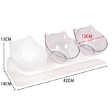 Maxbell Raised Cat Bowls Durable Cat Food and Water Bowl for Indoor Cats Puppy Clear and White Clear