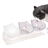 Maxbell Raised Cat Bowls Durable Cat Food and Water Bowl for Indoor Cats Puppy Clear and White Clear