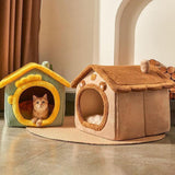 Maxbell Cat Sleeping Nest Bed Zipper Cartoon for Dog Dog Removable Pet Dog Cat House 40cmx35cmx38cm