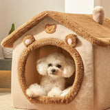 Maxbell Cat Sleeping Nest Bed Zipper Cartoon for Dog Dog Removable Pet Dog Cat House 40cmx35cmx38cm