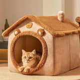 Maxbell Cat Sleeping Nest Bed Zipper Cartoon for Dog Dog Removable Pet Dog Cat House 45cmx40cmx45cm