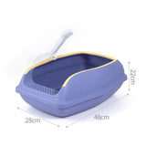 Maxbell Open Top Cat Litter Box Compact Cat Sand Box Easy to Clean Durable for Small Animals L Violet