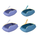 Maxbell Open Top Cat Litter Box Compact Cat Sand Box Easy to Clean Durable for Small Animals L Violet