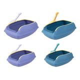 Maxbell Open Top Cat Litter Box Compact Cat Sand Box Easy to Clean Durable for Small Animals L Violet