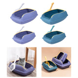 Maxbell Open Top Cat Litter Box Compact Cat Sand Box Easy to Clean Durable for Small Animals L Violet