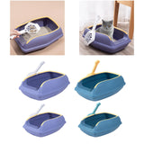Maxbell Open Top Cat Litter Box Compact Cat Sand Box Easy to Clean Durable for Small Animals L Violet