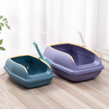 Maxbell Open Top Cat Litter Box Compact Cat Sand Box Easy to Clean Durable for Small Animals L Violet