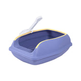 Maxbell Open Top Cat Litter Box Compact Cat Sand Box Easy to Clean Durable for Small Animals L Violet